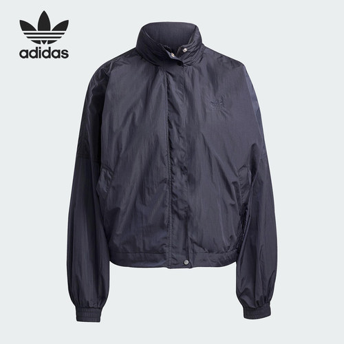 Adidas/阿迪达斯正品三叶草女士梭织立领拉链运动夹克外套JD2583