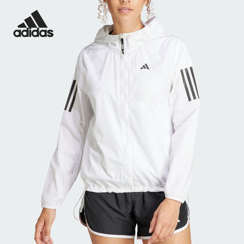 Adidas/阿迪达斯正品春季新款女士梭织透气连帽舒适外套IK7445