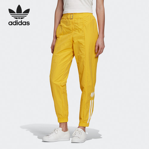 Adidas/阿迪达斯正品三叶草女士经典时尚高腰印花运动长裤GF0266