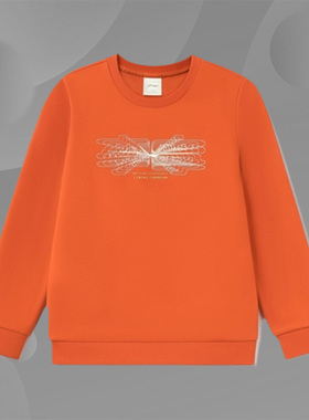 李宁男大童运动生活系列加绒套头运动卫衣年秋季新款YWDR563