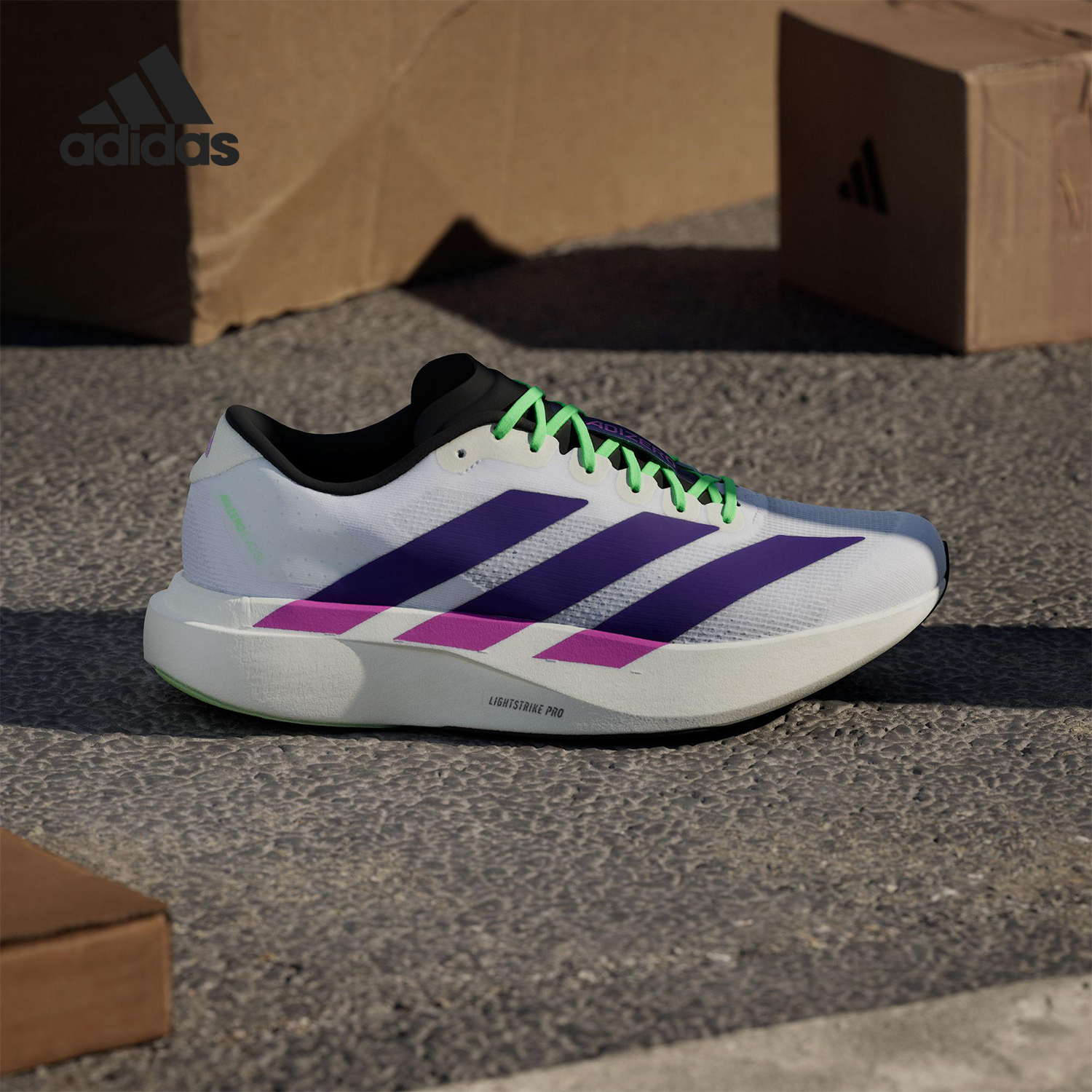 Adidas/阿迪达斯正品ADIZERO男士运动网布训练比赛跑步鞋JS4495