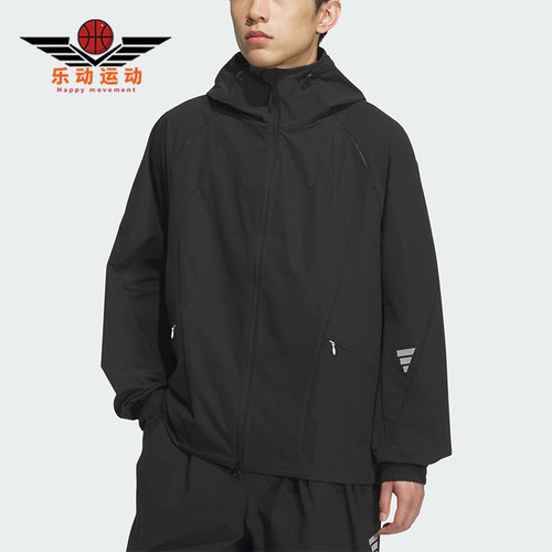 Adidas/阿迪达斯正品2025夏季男士休闲连帽梭织户外外套KC0150