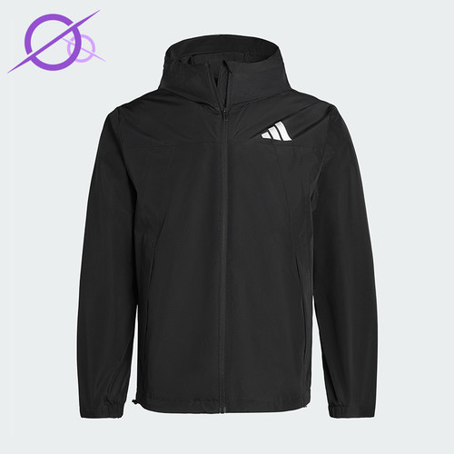 Adidas/阿迪达斯正品WOVENJACKET新款男女经典黑色夹克外套IB7052