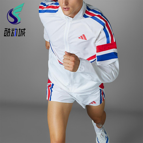 Adidas/阿迪达斯正品复古修身跑步男装经典运动立领夹克JD7317