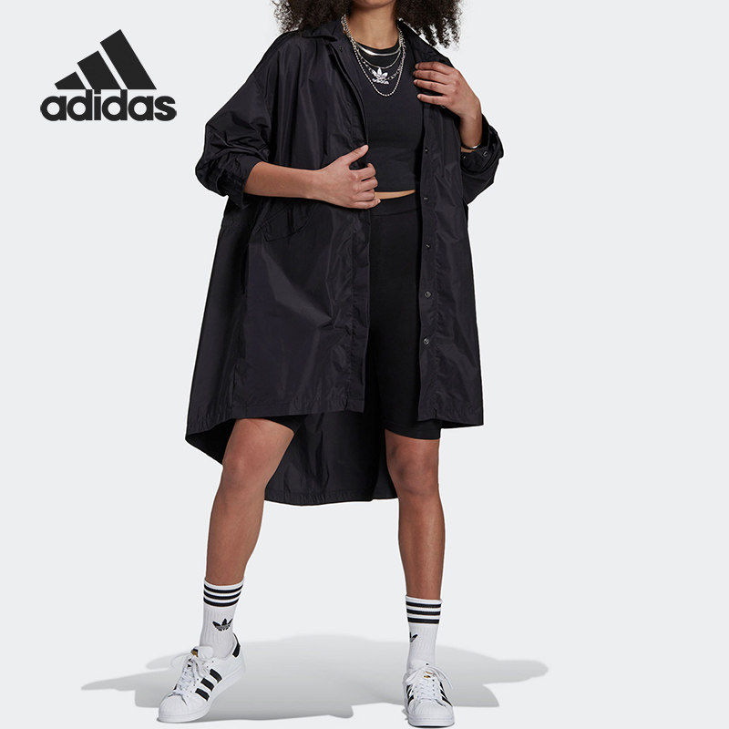 Adidas/阿迪达斯正品女款纯色可收腰中长款运动风衣GN3275,运动服/休闲服装,运动茄克/外套,淘宝优惠券,粉丝福利购,淘宝优惠卷