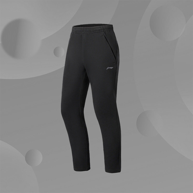 李宁卫裤男春款健身系列直筒运动训练透气防风长裤 AKLS017-1