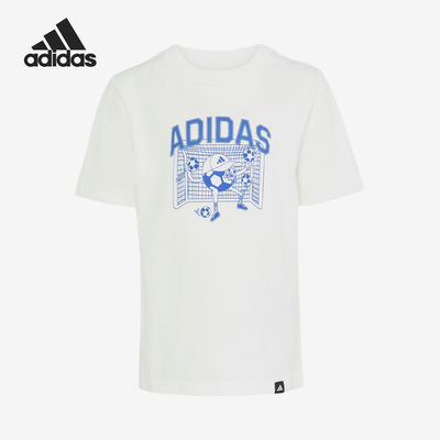 Adidas/阿迪达斯正品字母印花足球图案圆领经典休闲短袖T恤KA2962