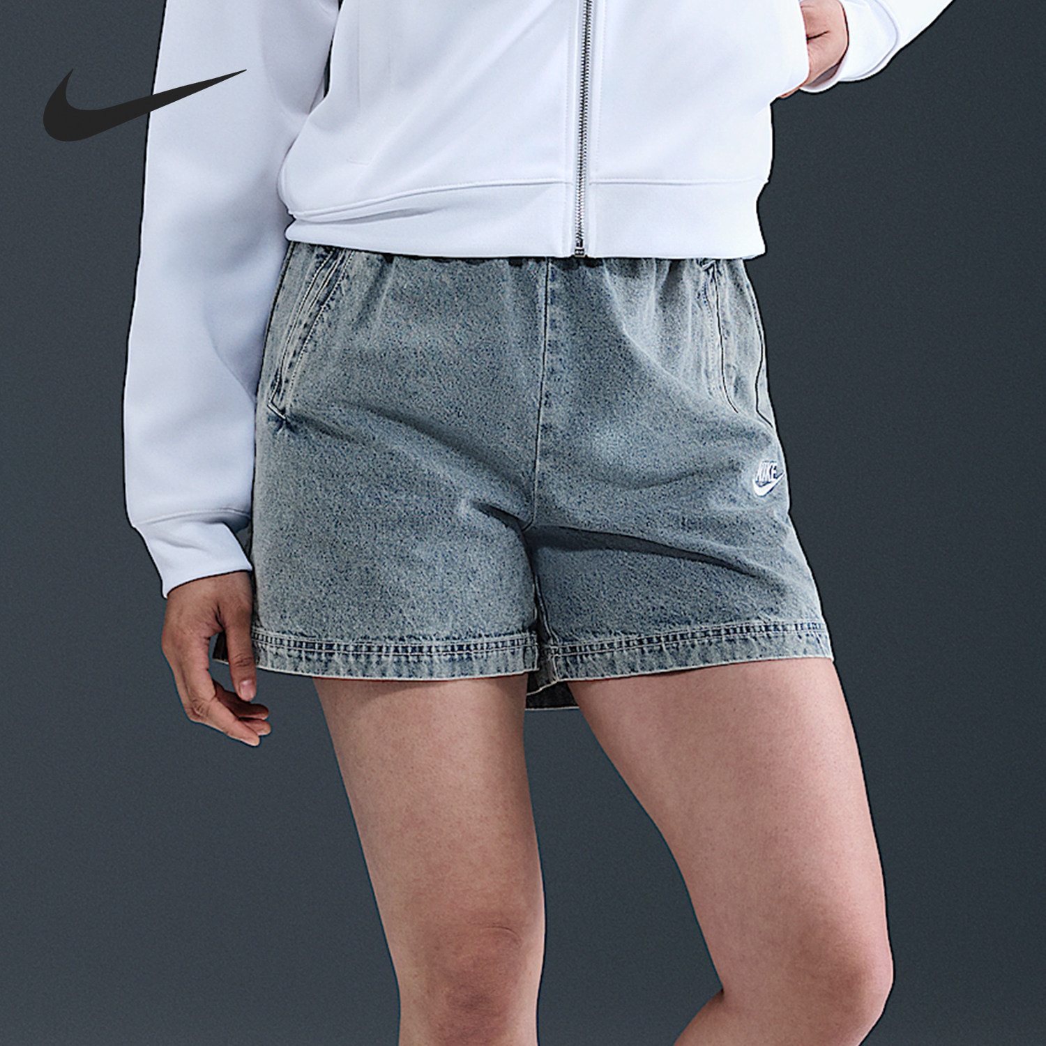 Nike/耐克正品Sportswear女士运动透气牛仔短裤IF0624-440,运动服/休闲服装,运动中长裤／短裤,淘宝优惠券,粉丝福利购,淘宝优惠卷