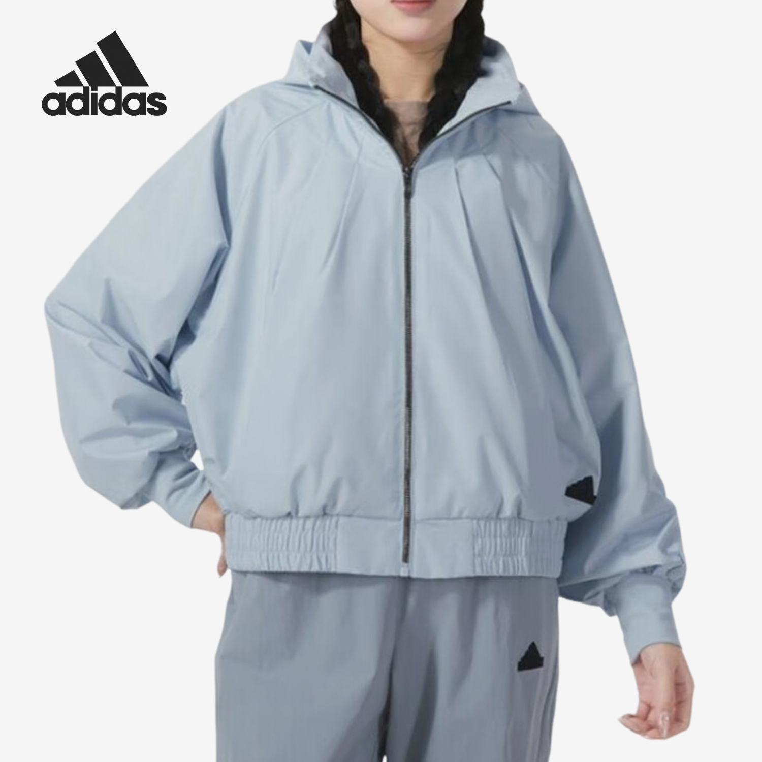 Adidas/阿迪达斯正品新款女士简约加绒连帽夹克外套IM8843
