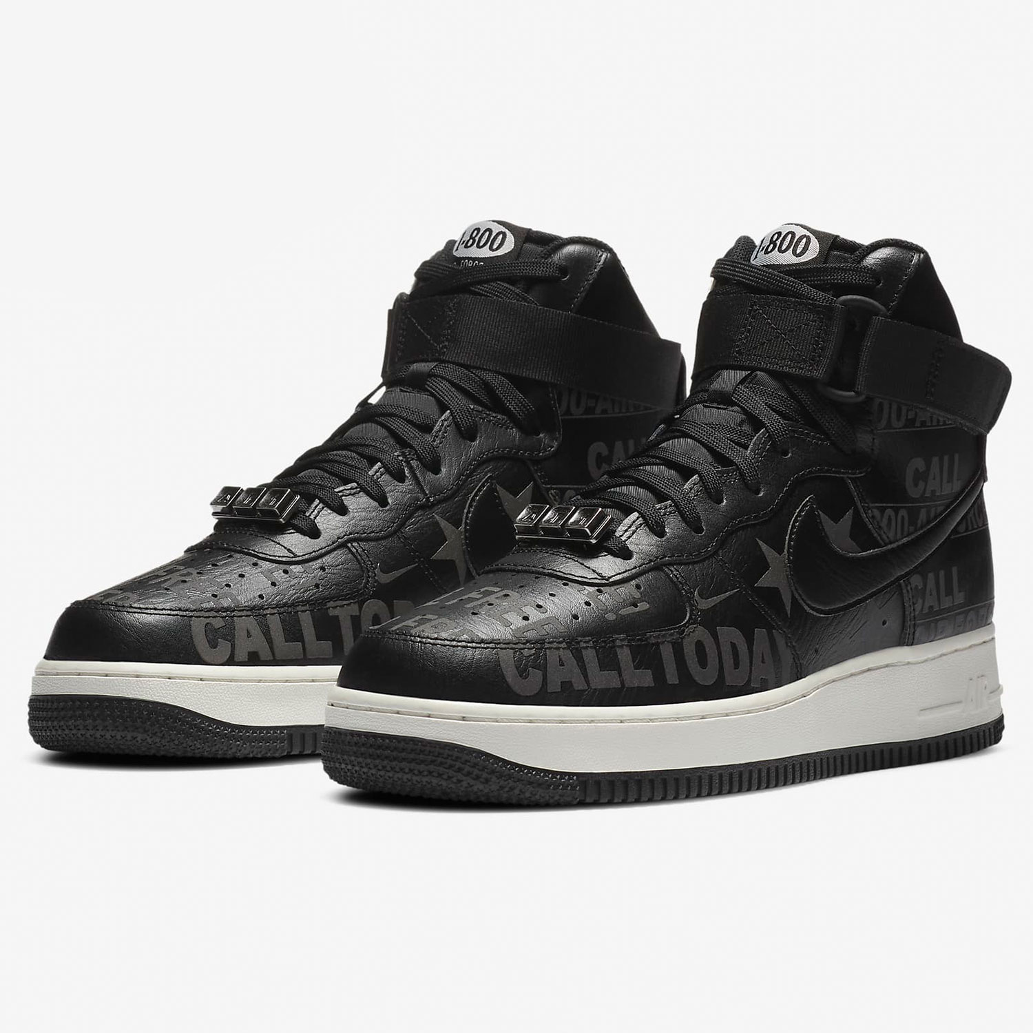 Nike/耐克正品 Air Force 1 High 男子AF1黑镭射空板鞋 CU1414