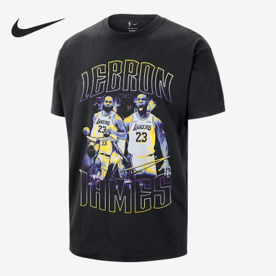 Nike/耐克正品JORDANLeBronNBAT恤新款男经典黑紫色T恤II7126-010