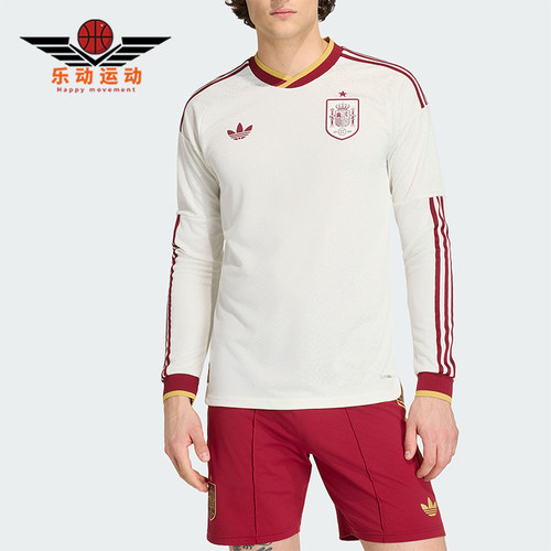 Adidas/阿迪达斯正品三叶草男士复古足球球衣舒适长袖T恤KA1957