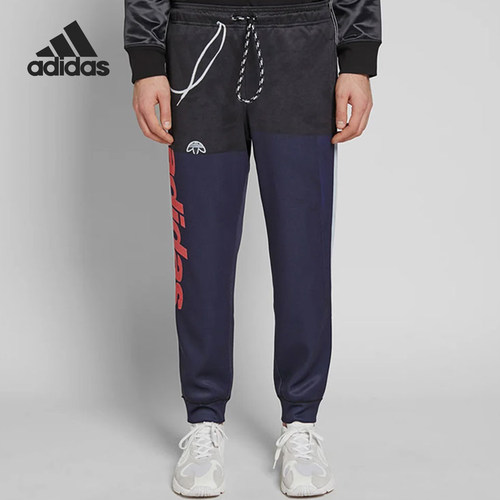 Adidas/阿迪达斯正品三叶草男士拼接宽松经典系带运动卫裤DT9487