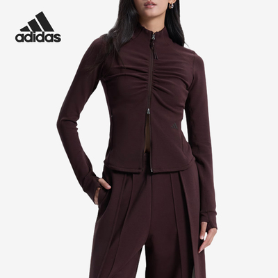 Adidas/阿迪达斯正品春秋女士修身拉链弹力经典夹克外套KU5376