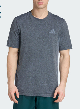 Adidas/阿迪达斯正品新款男深灰色训练经典轻盈短袖T恤JX2785