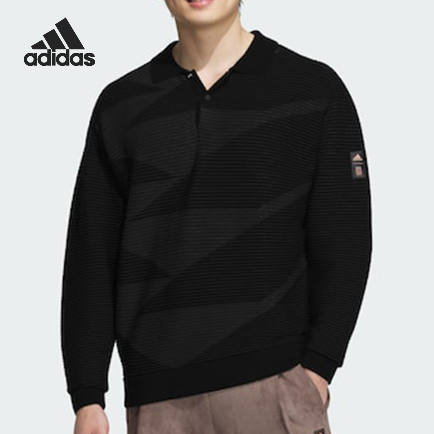 Adidas/阿迪达斯正品武极系列男士运动休闲长袖POLO衫JI8719