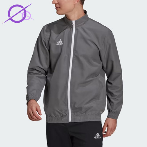 Adidas/阿迪达斯正品男灰色拉链拼接细节经典休闲夹克外套H57535