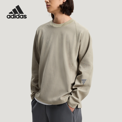 Adidas/阿迪达斯正品2026男士针织透气宽松经典T恤运动长袖KW0111