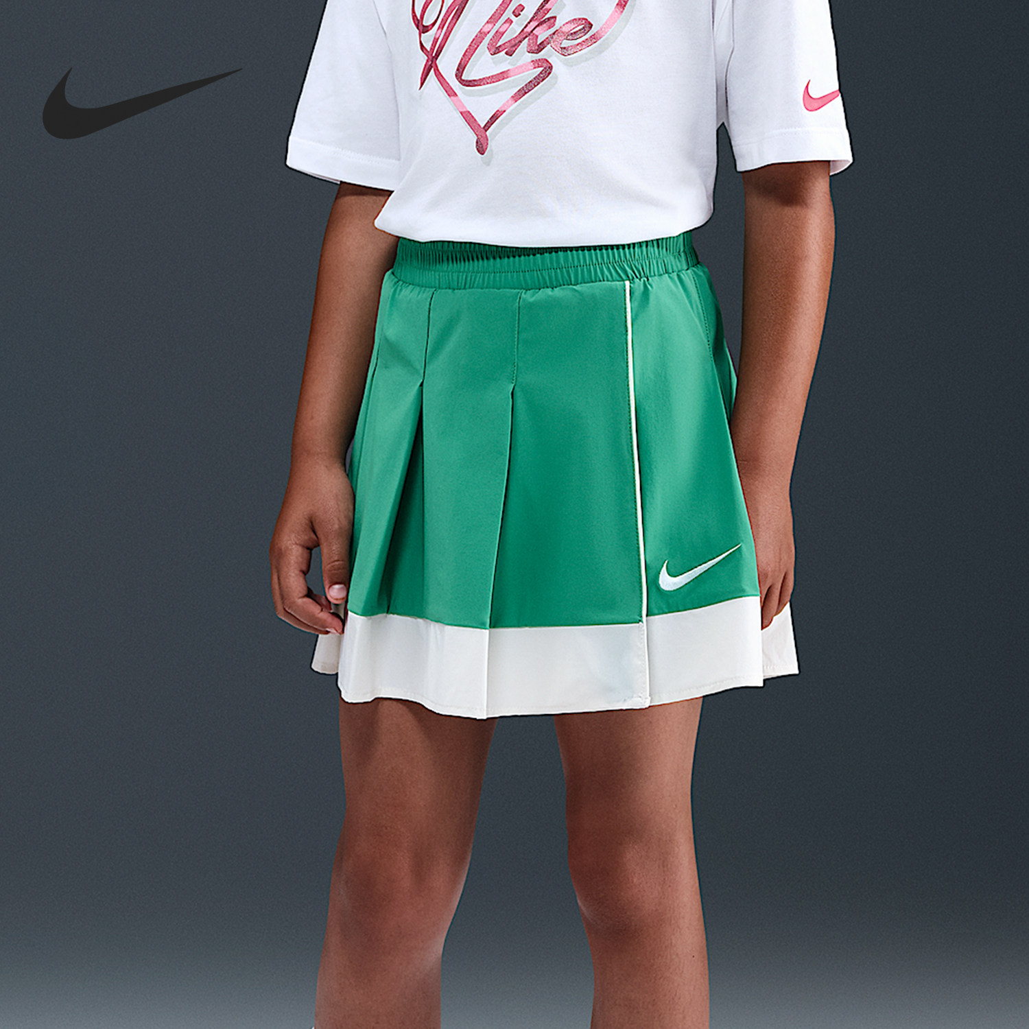 Nike/耐克正品2025夏季款小童梭织网球透气半身裙IO2537-324