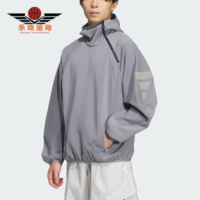 Adidas/阿迪达斯正品2025秋季款男士耐穿运动连帽宽松卫衣KS0053