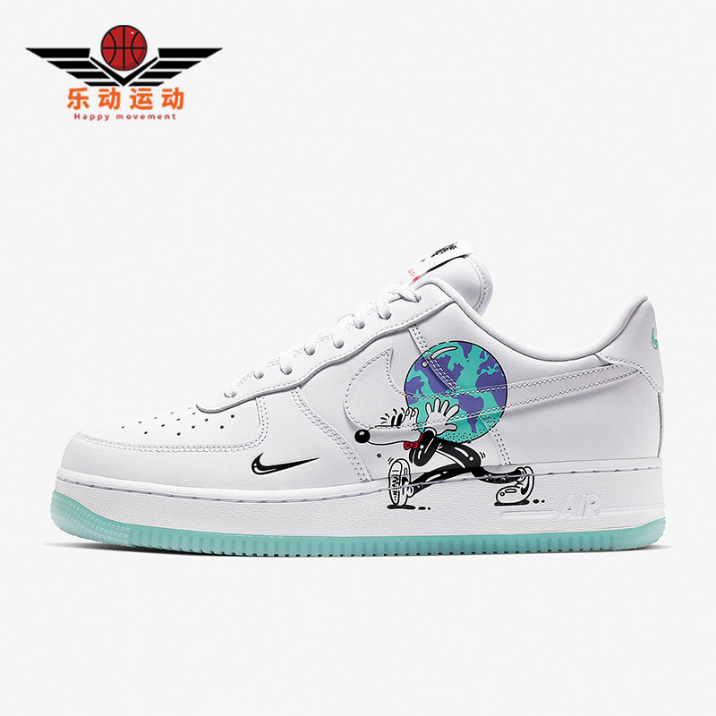 Nike/耐克正品AirForce1新款男女白绿色经典休闲板鞋CI5545-100