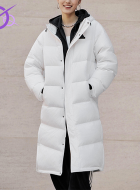 Adidas/阿迪达斯正品2025男女休闲户外运动保暖长款羽绒服KF6745