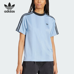 Adidas/阿迪达斯正品三叶草女士日常经典足球圆领短袖JV9644