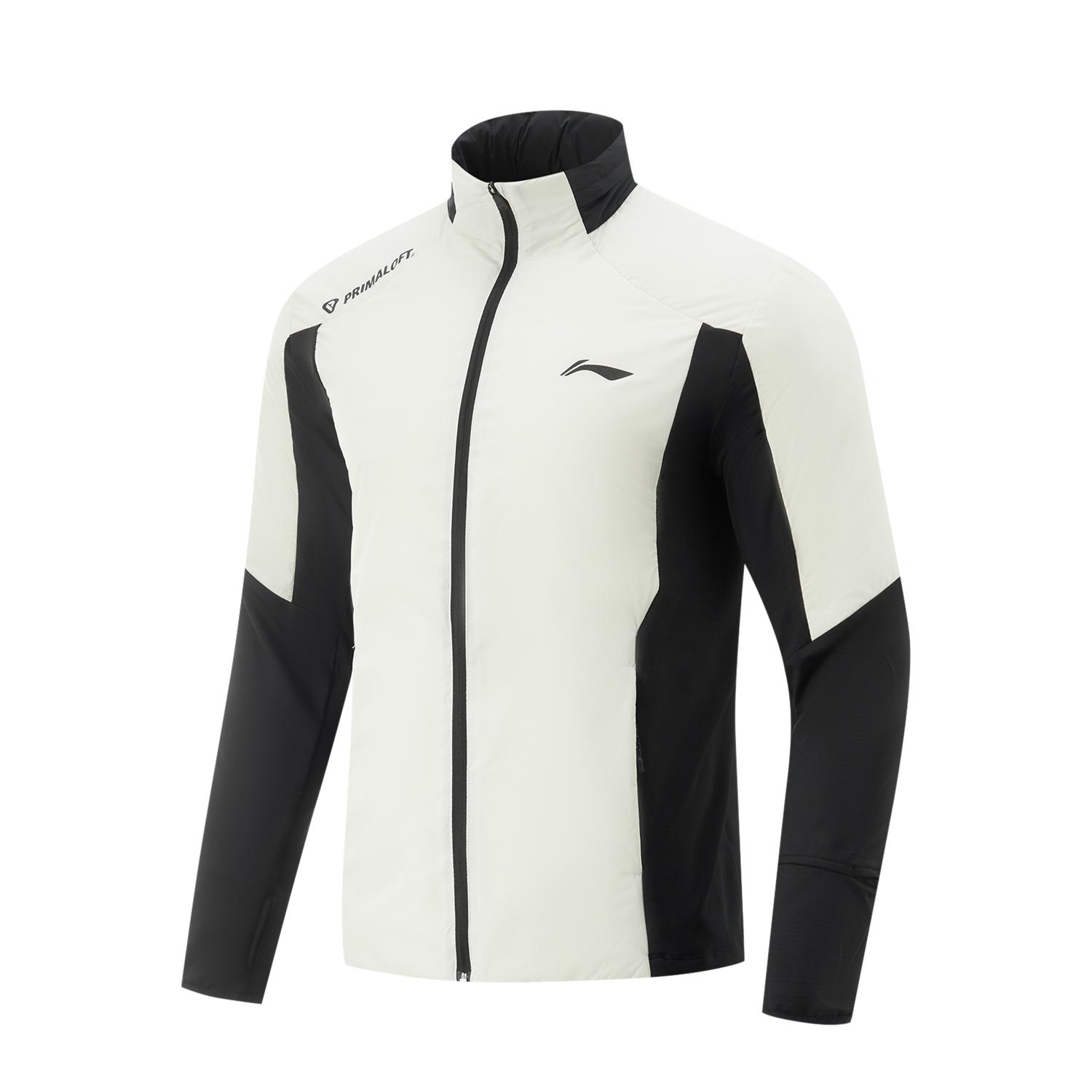 李宁正品跑步系列男女款加绒保暖立体裁剪修身拼接棉服AJMV081