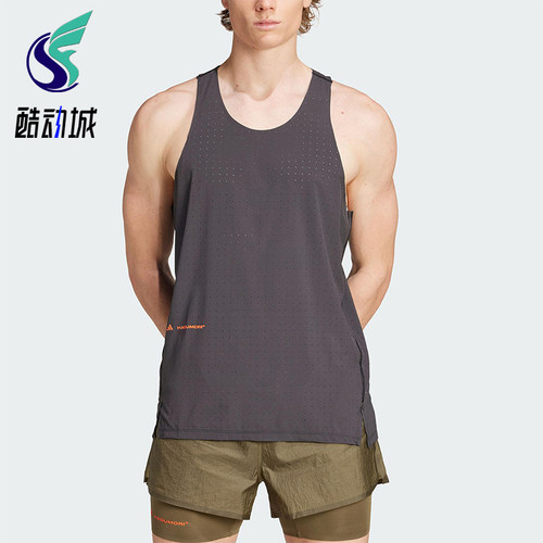 Adidas/阿迪达斯正品2025夏季款男士透气工字跑步T恤背心JY4087