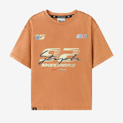 Skechers斯凯奇正品儿童款透气圆领套头短袖T恤L326K020-06LT