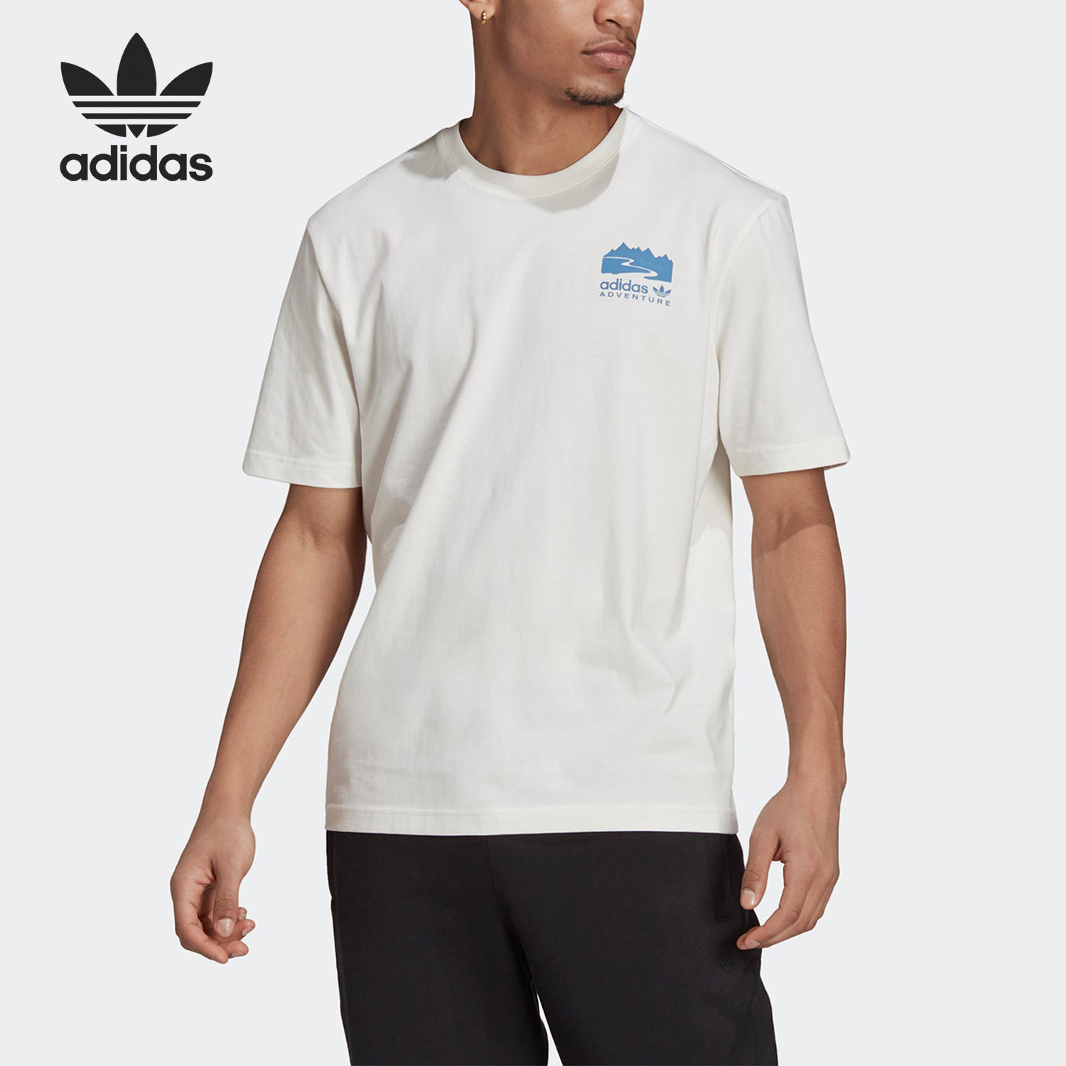 Adidas/阿迪达斯正品三叶草男子运动休闲圆领短袖T恤H13913,运动服/休闲服装,运动T恤,淘宝优惠券,粉丝福利购,淘宝优惠卷