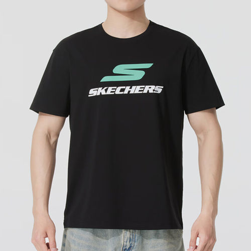 Skechers斯凯奇正品时尚运动男女透气圆领短袖T恤P225U116-03K8