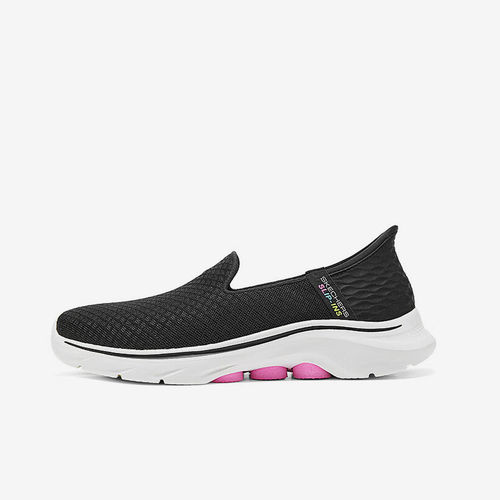 Skechers斯凯奇正品GO WALK 7女子耐磨套脚低帮休闲鞋125228-BKHP