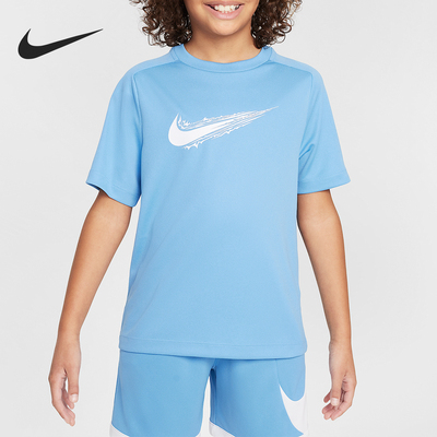 Nike/耐克正品夏季大童圆领复古套头简约短袖T恤HF8100-489