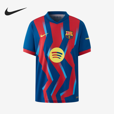 Nike/耐克正品2025男士拼接运动足球比赛透气短袖FZ1304-432