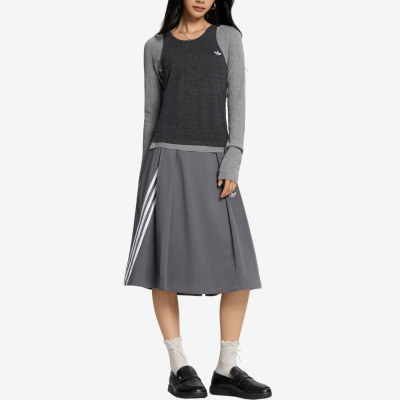 Adidas阿迪达斯正品女子A字裙透气有内衬日常运动半身裙LE9671