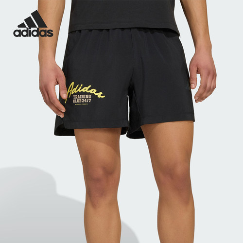 Adidas/阿迪达斯正品新款男士印花梭织训练经典运动短裤KT2116