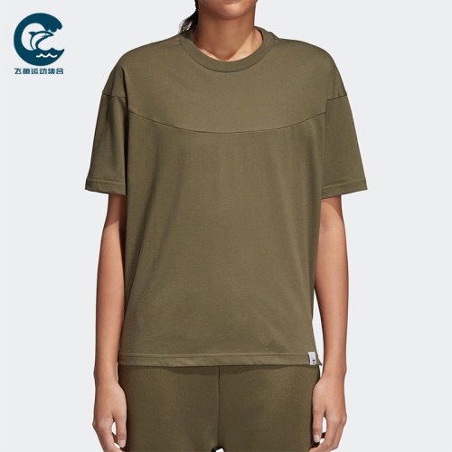 Adidas/阿迪达斯正品三叶草女士透气柔软训练圆领短袖T恤CV8871