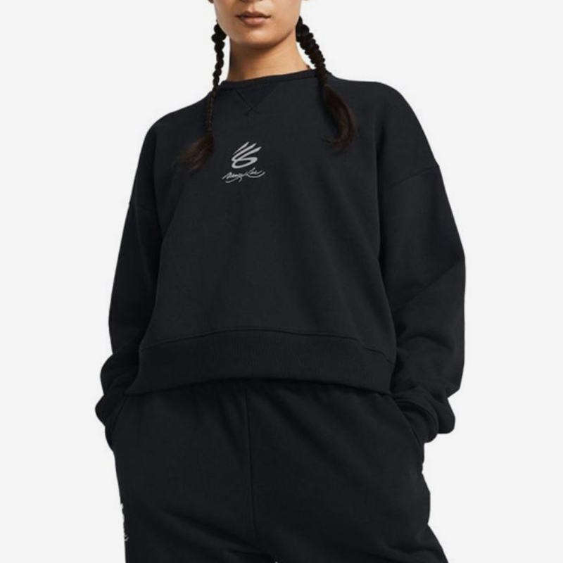 UA/安德玛正品curry女士圆领运动休闲潮流印花套头衫1385300-001