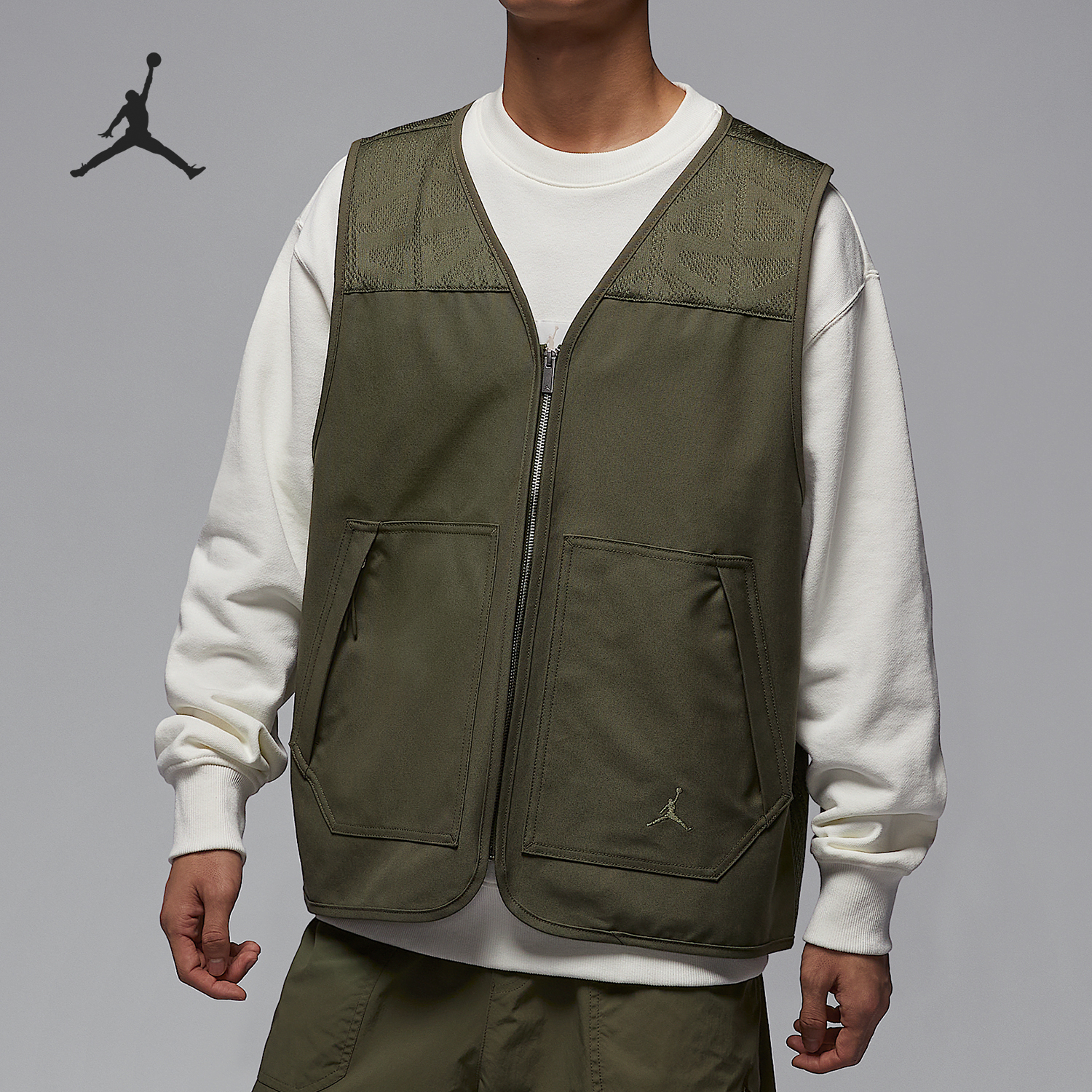Nike/耐克正品JORDAN男士梭织运动户外休闲马甲HF9328-222