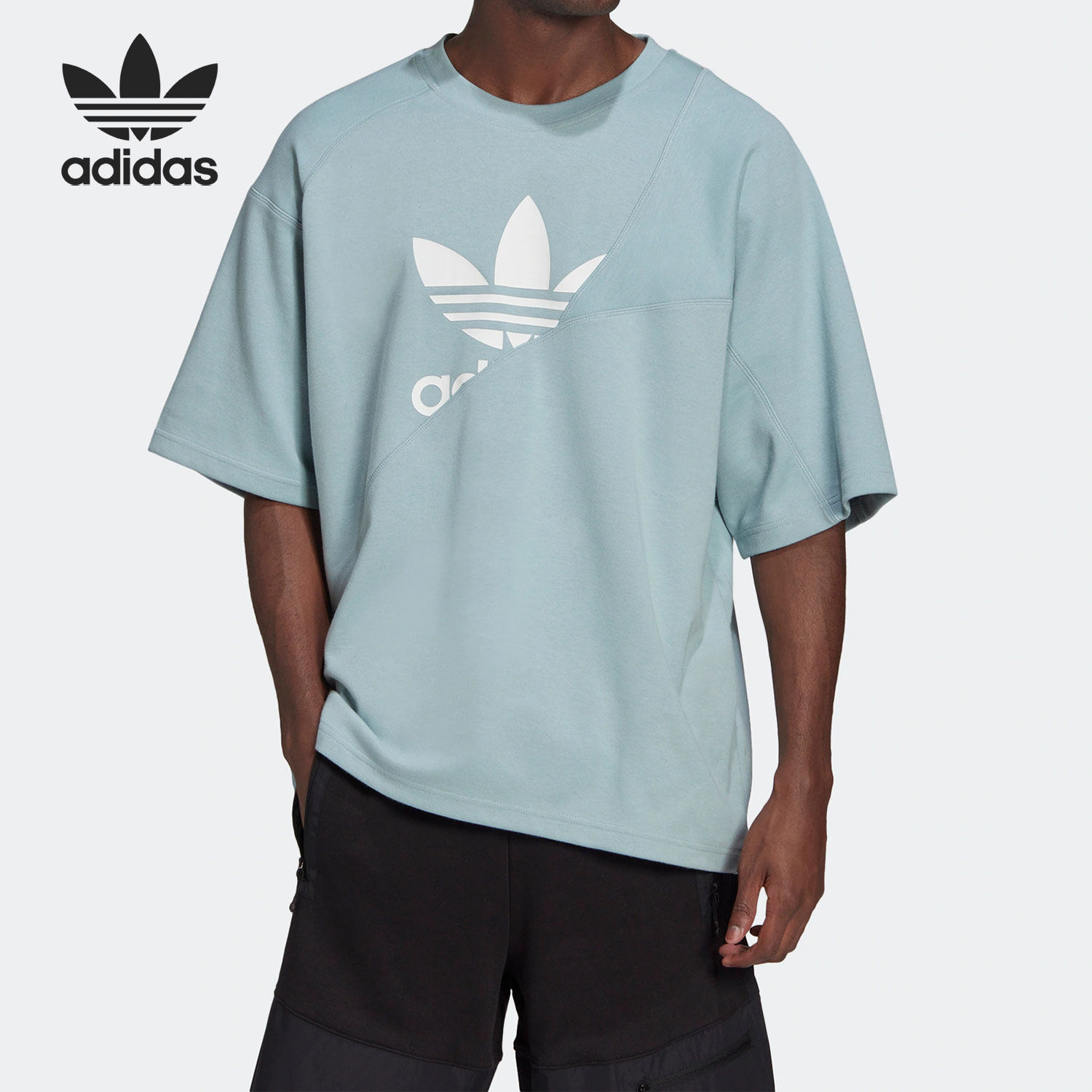 Adidas/阿迪达斯正品新款三叶草OZ流动体男子运动短袖HC4509
