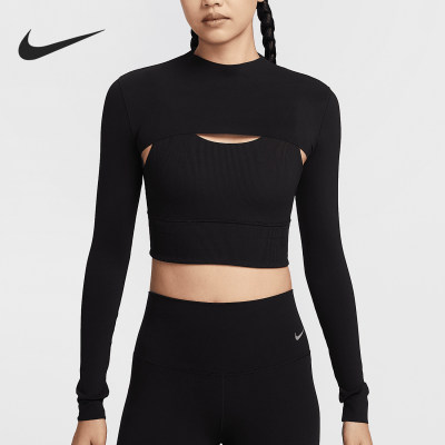 Nike/耐克正品Zenvy Dri-FIT女士时尚超短款上衣HJ1862-010