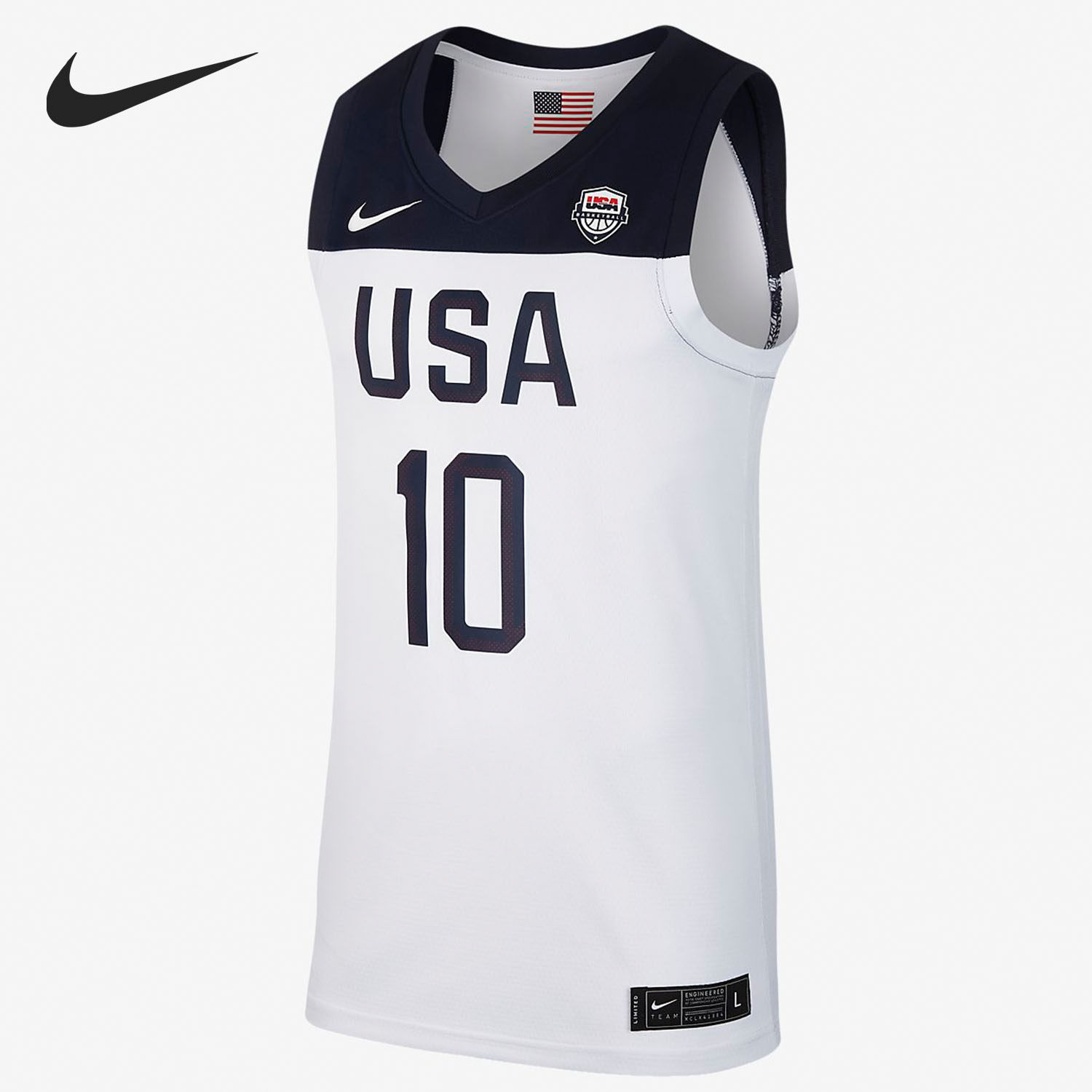 Nike/耐克正品塔图姆美国队10号篮球背心世界杯主场运动T恤CD3189
