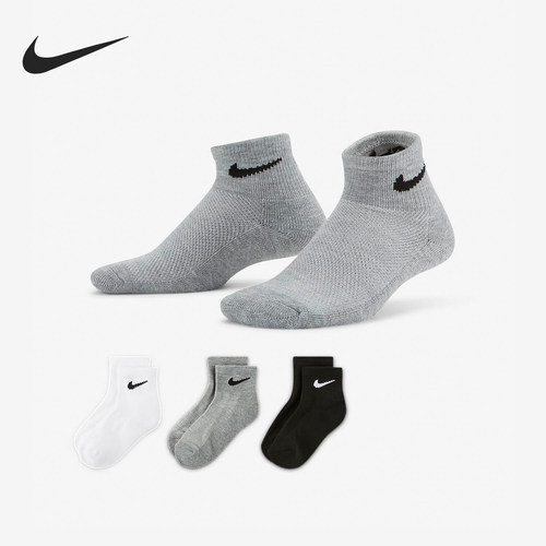 Nike/耐克正品新款儿童经典针织透气运动袜两双装FB1233-100