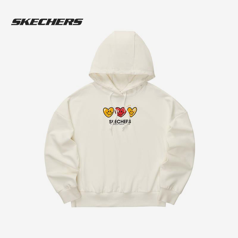 Skechers/斯凯奇正品2021年秋季新款女子休闲透气连帽卫衣