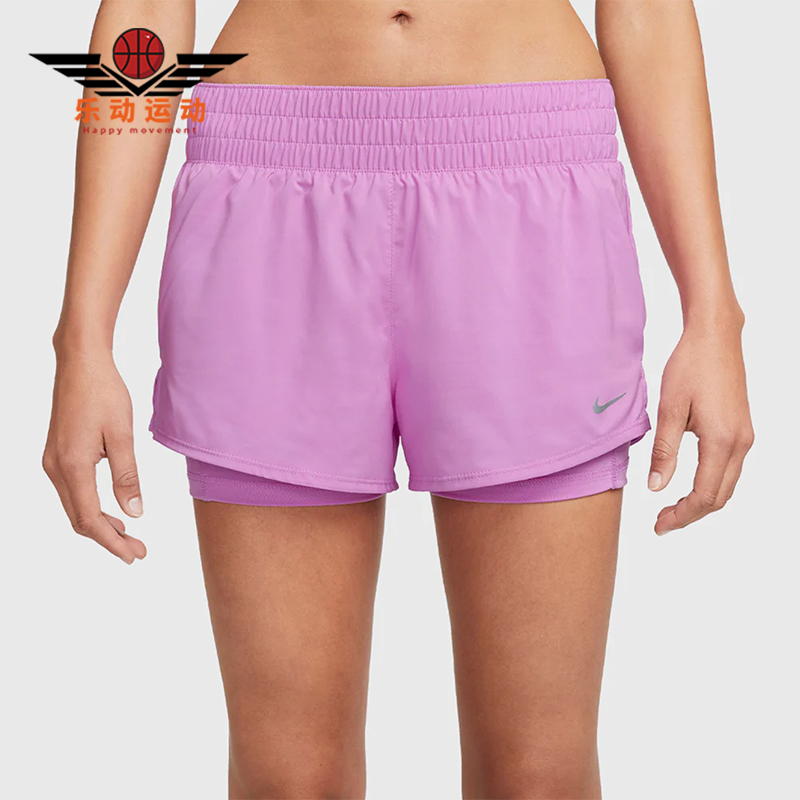 Nike/耐克正品2025女士印花松紧腰透气二合一运动短裤DX6013-532