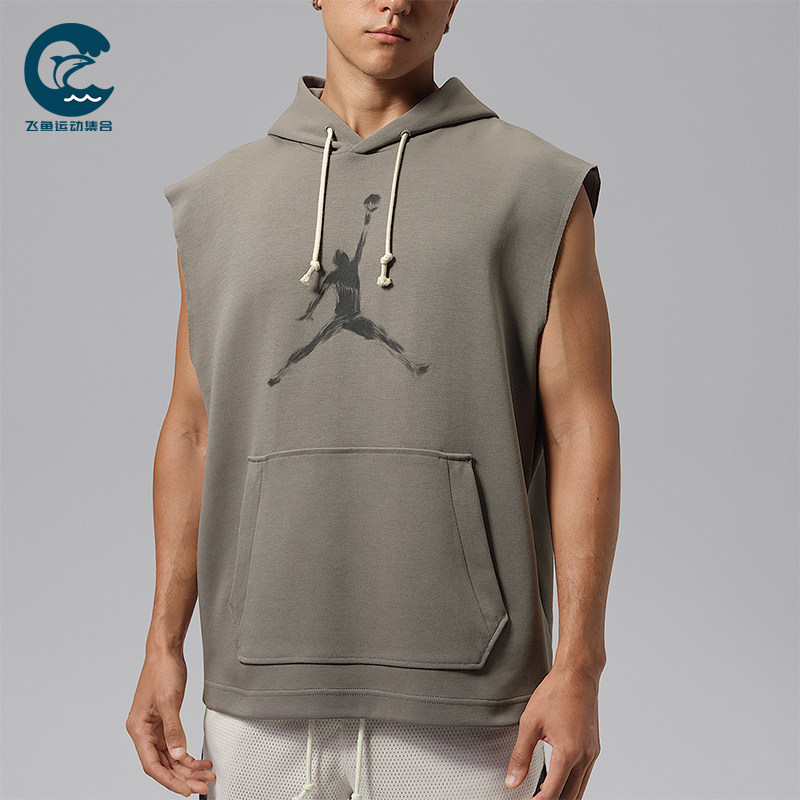 Nike/耐克正品Jordan男士运动连帽套头无袖卫衣IQ7265-029