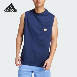 男士 Adidas 款 2025夏季 宽松套头宽松背心JL9239 阿迪达斯正品
