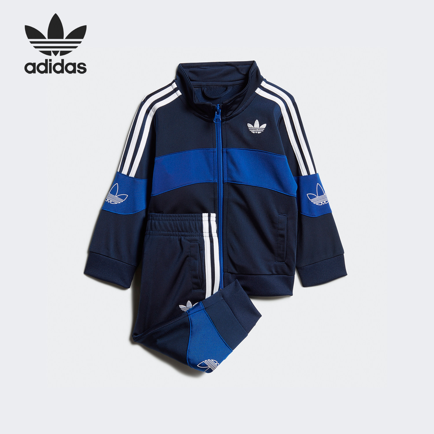 Adidas/阿迪达斯正品三叶草婴童立领宽松经典运动休闲套装FM4450,童装/婴儿装/亲子装,套装,淘宝优惠券,粉丝福利购,淘宝优惠卷