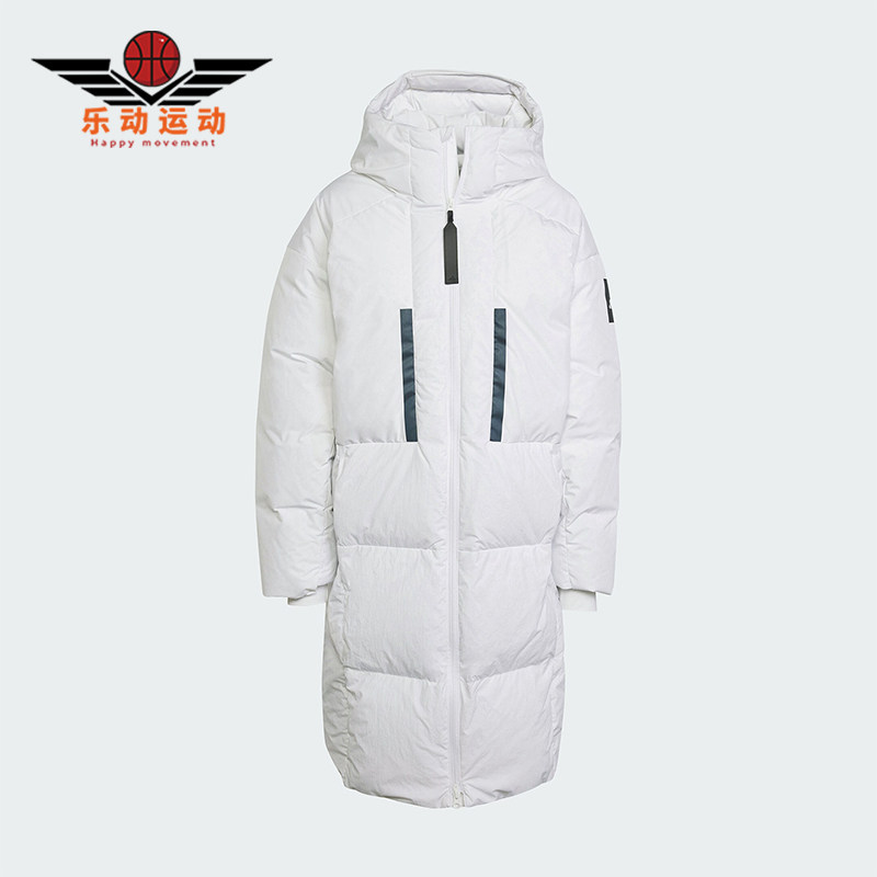 Adidas/阿迪达斯正品新款女士中长款保暖连帽羽绒服IZ4622